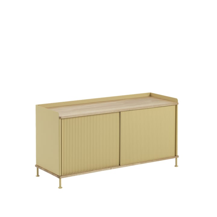 Enfold Low sideboard, Yellow-Oak-Metal Muuto