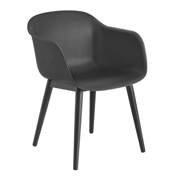 Fiber Armchair med träben - Anthracite Black (plastic) - Muuto