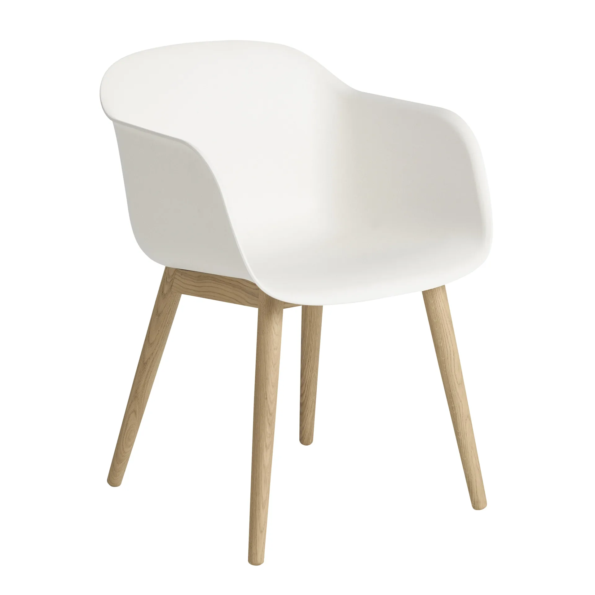 Fiber Armchair med träben, Natural white-Oak Muuto