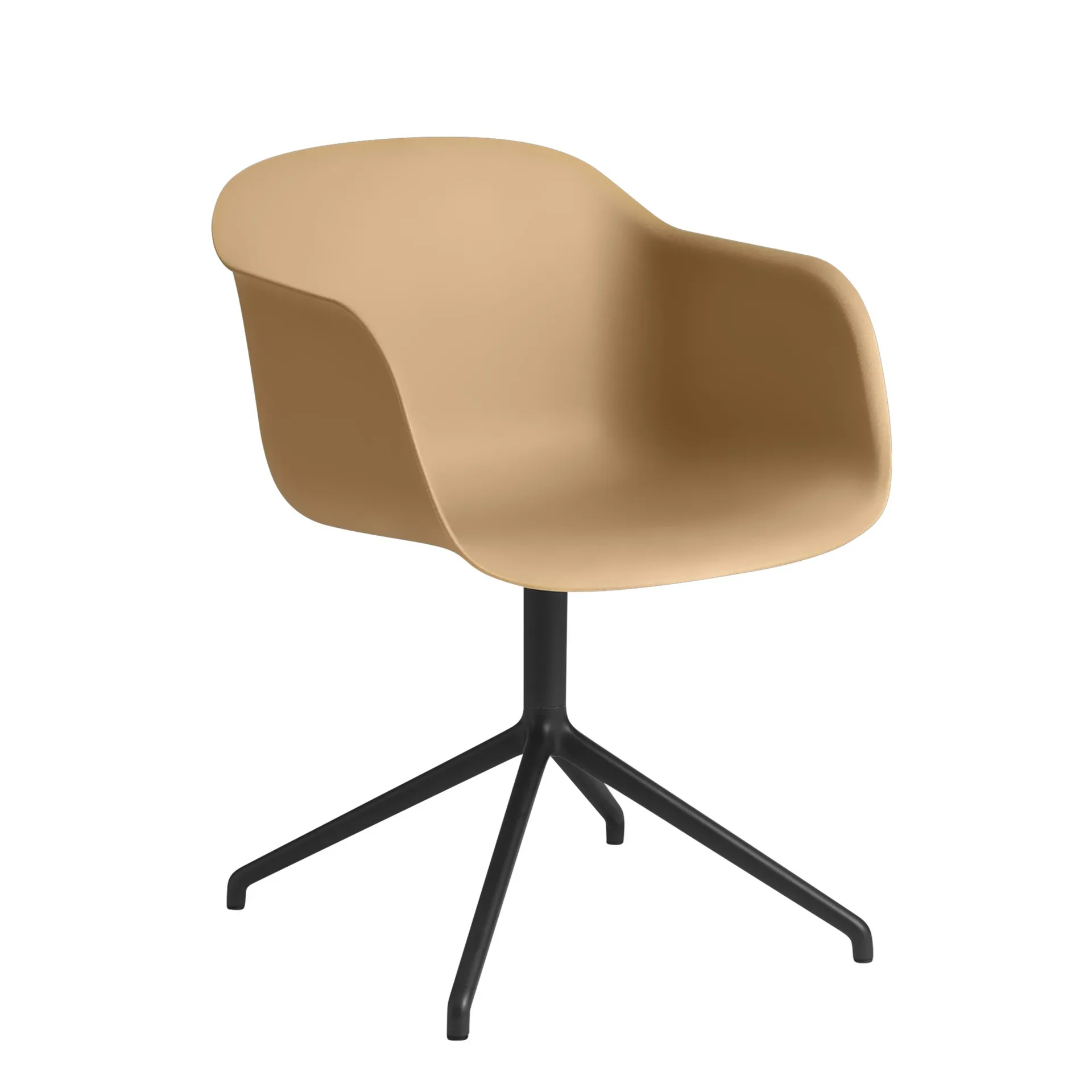 Fiber armchair swivel base kontorsstol, Ochre-Black (plastic) Muuto