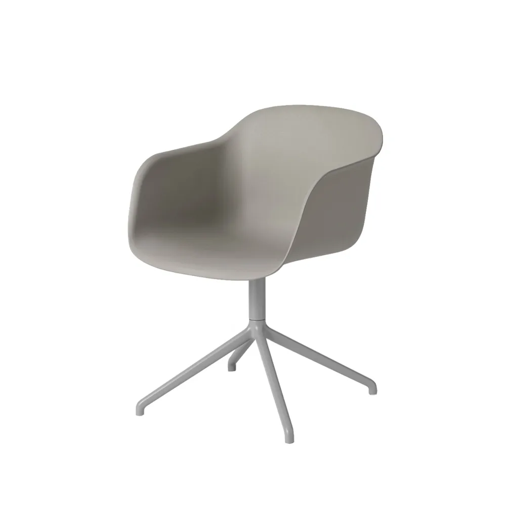 Fiber armchair swivel base with return kontorsstol, Grey Muuto