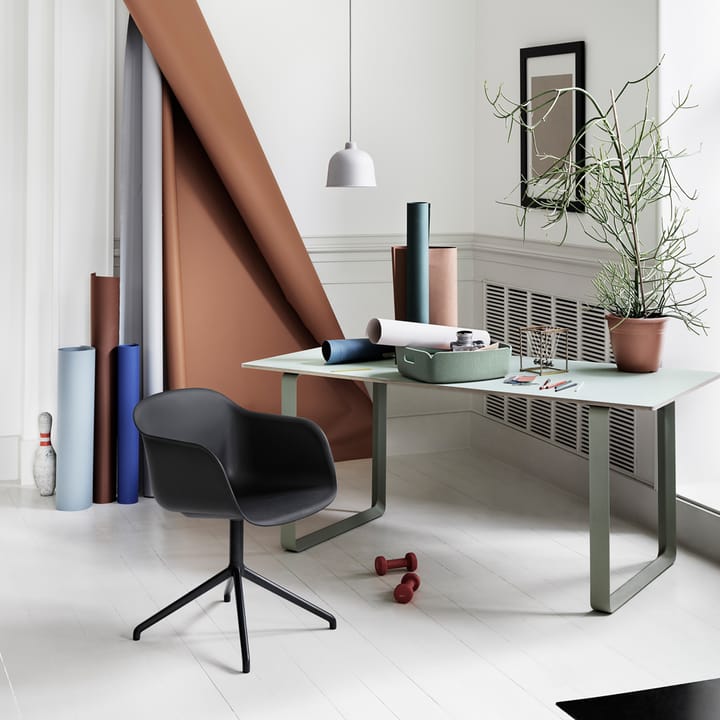 Fiber armchair swivel base with return kontorsstol, White Muuto