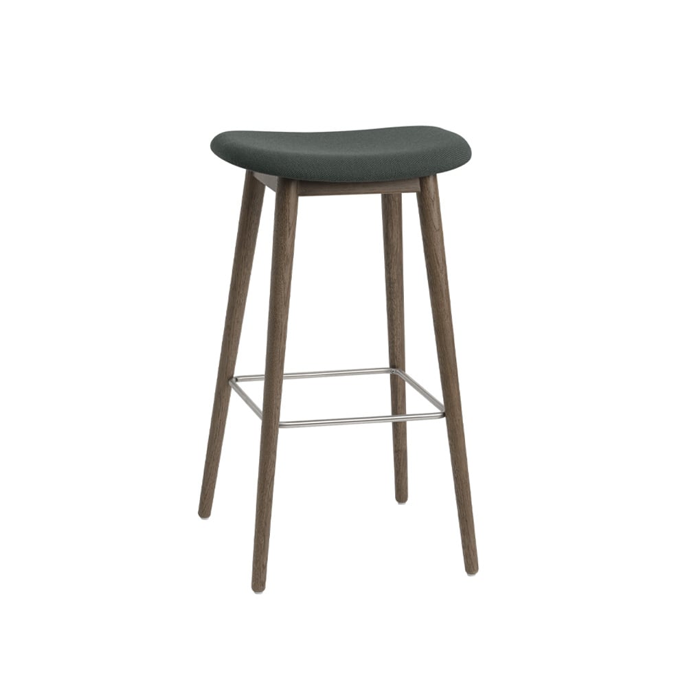 Muuto Fiber Bar Stool barpall 75 cm Dark green-stained d.brown