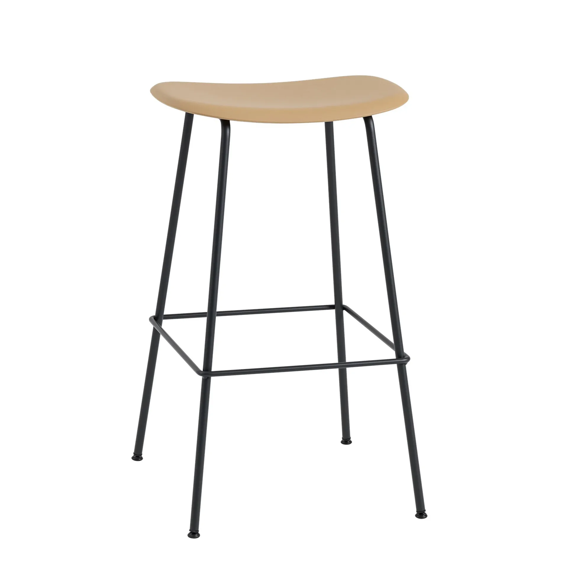 Fiber barstol tube bas plastsits 75 cm, Ochre-black Muuto