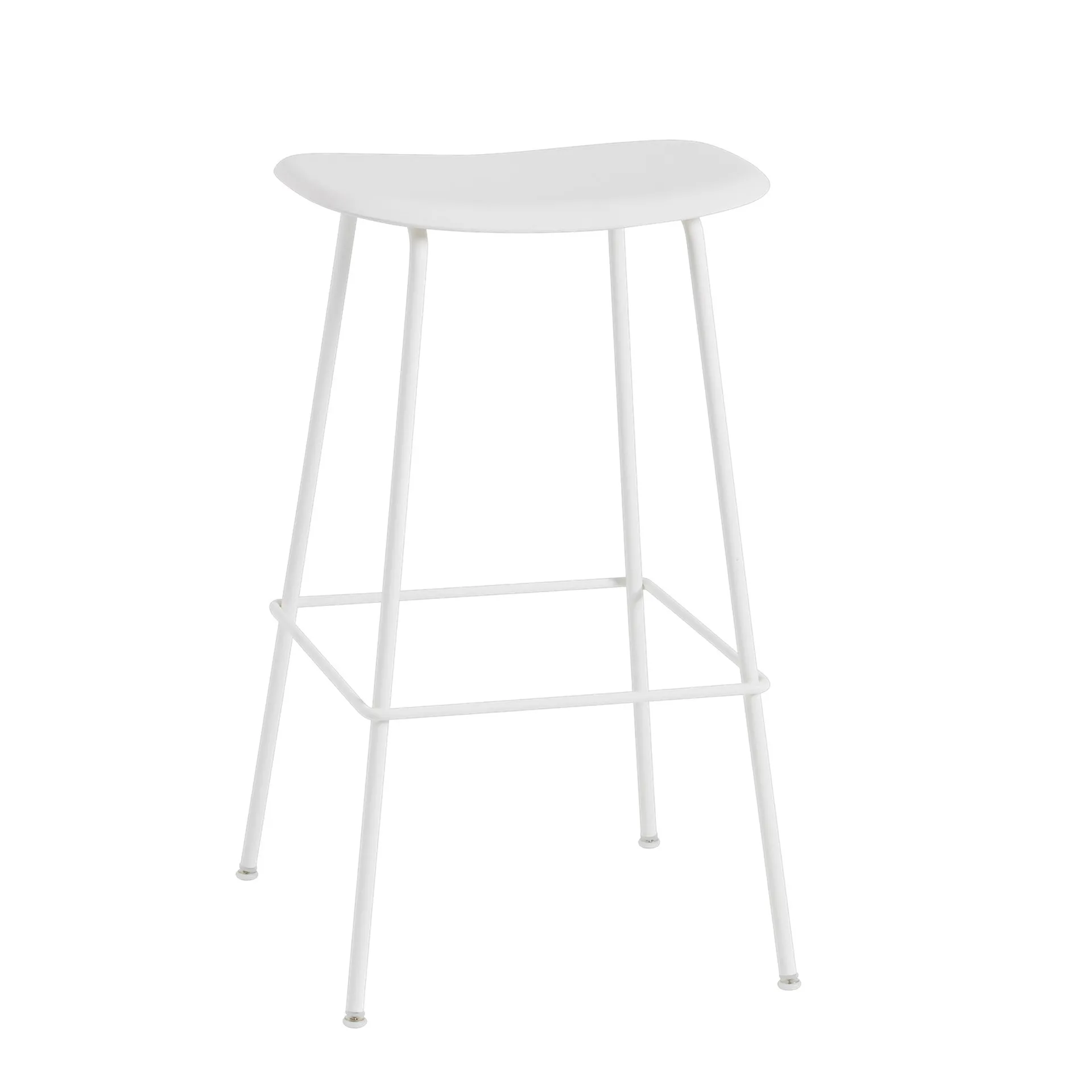 Fiber barstol tube bas plastsits 75 cm, White Muuto
