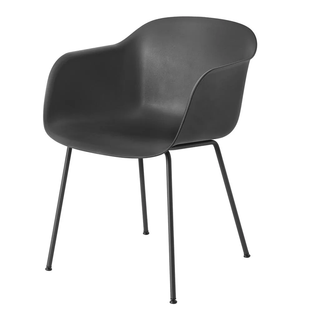 Fiber chair stol med armstöd, Anthracite Black (plastic) Muuto