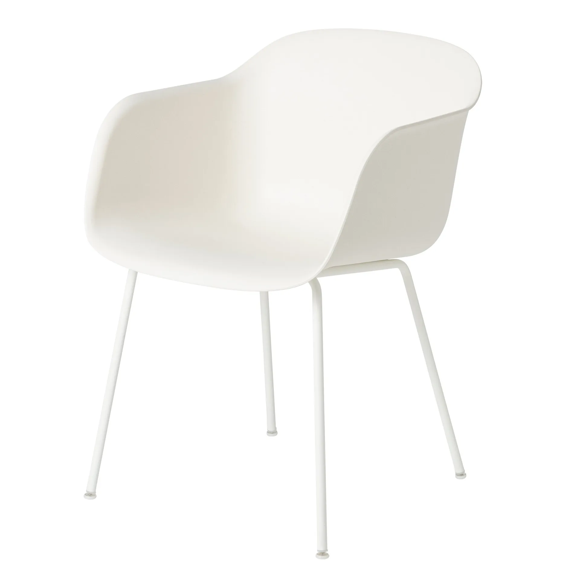 Fiber chair stol med armstöd, Natural white (plastic) Muuto
