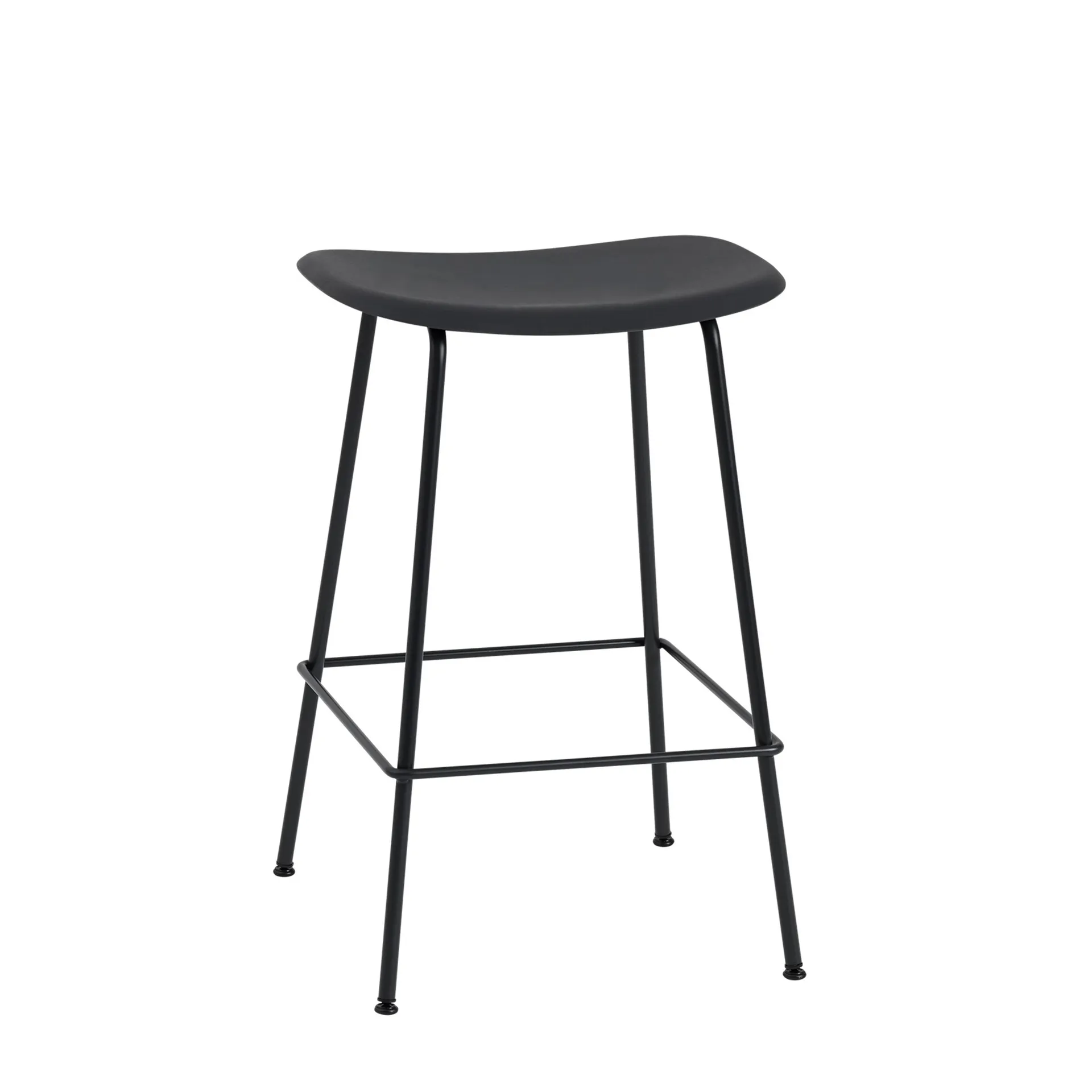 Fiber counter stol 65 cm, Black-Anthracite black Muuto