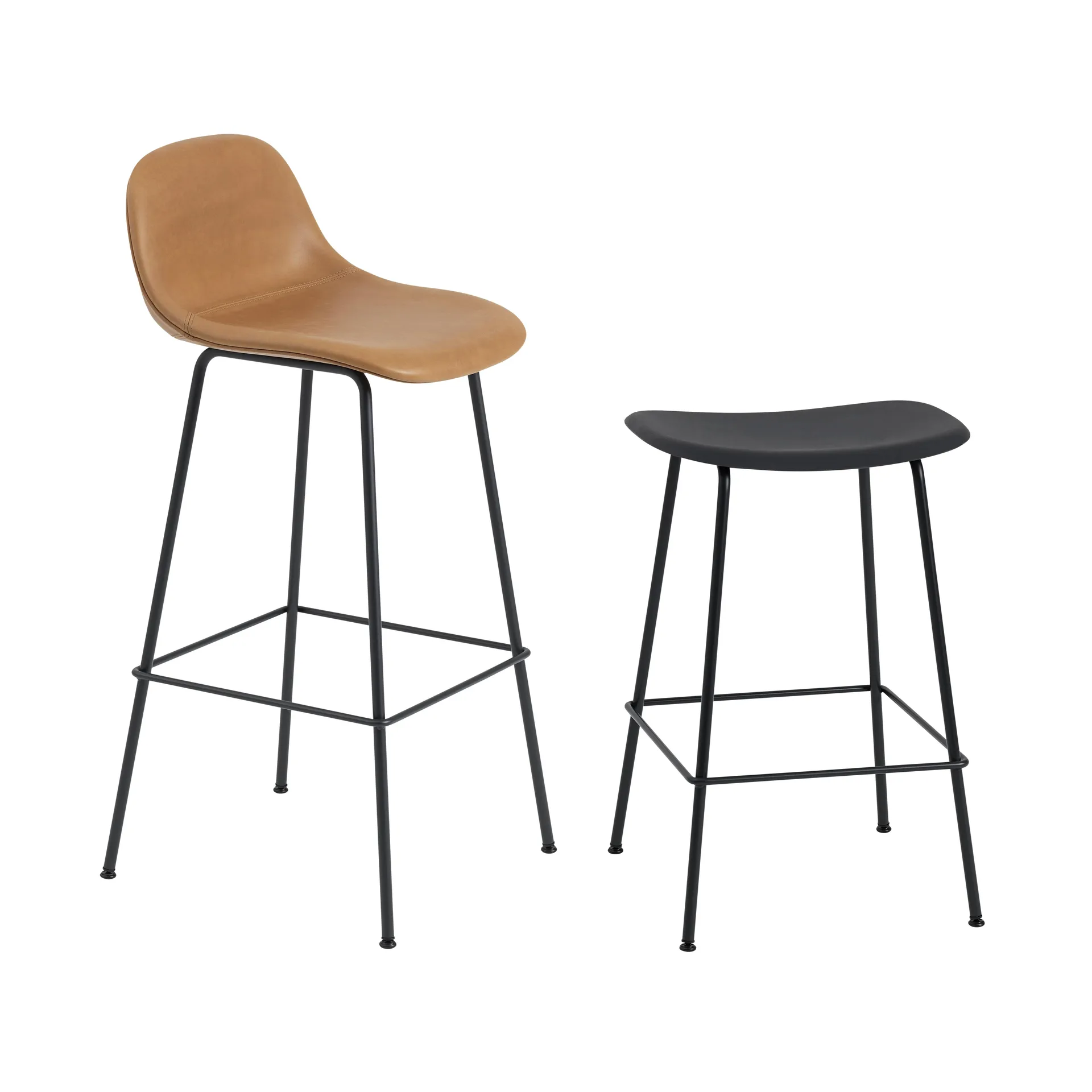 Fiber counter stol 65 cm, Black-Anthracite black Muuto