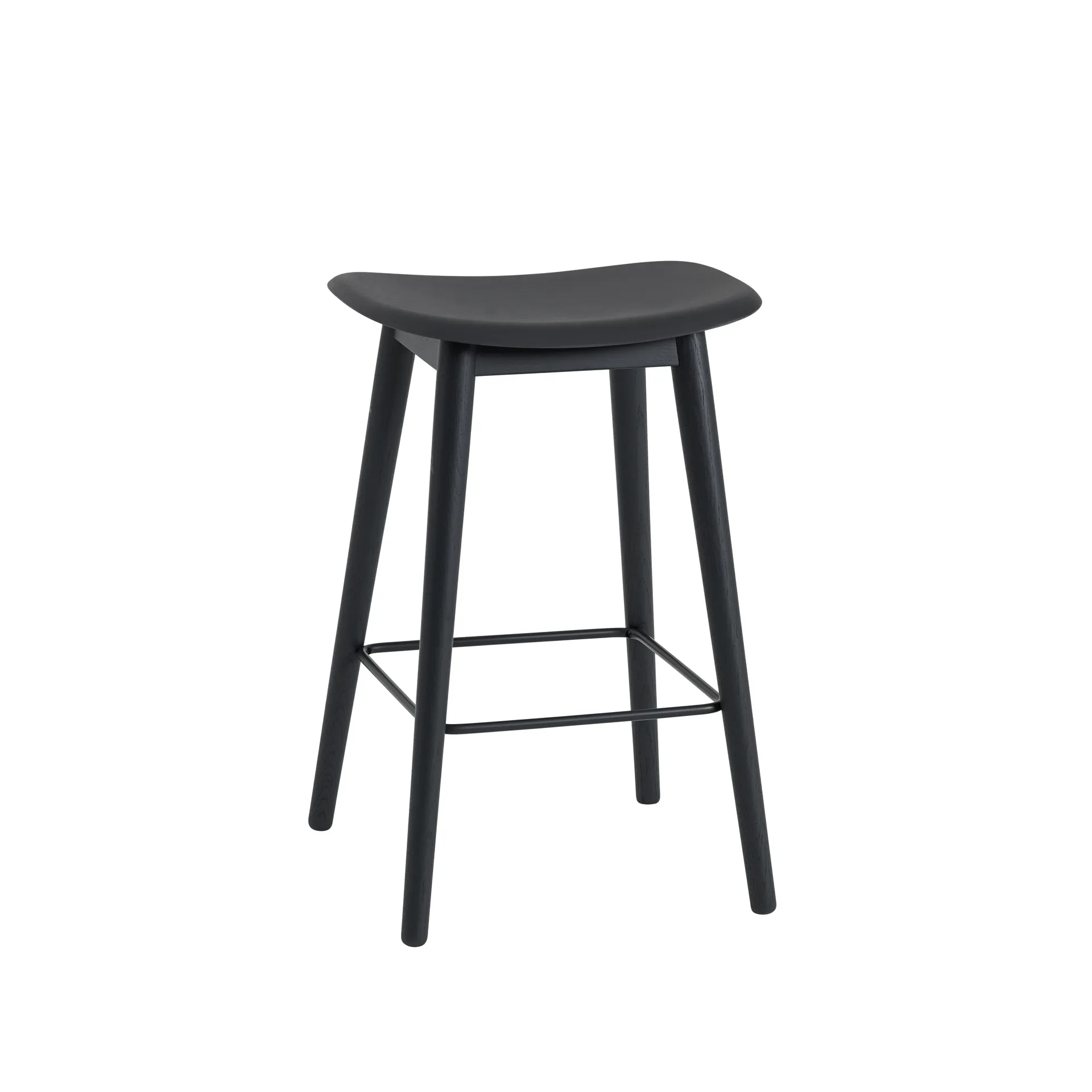 Fiber counter stool barpall 65 cm, Black-anthratice black Muuto