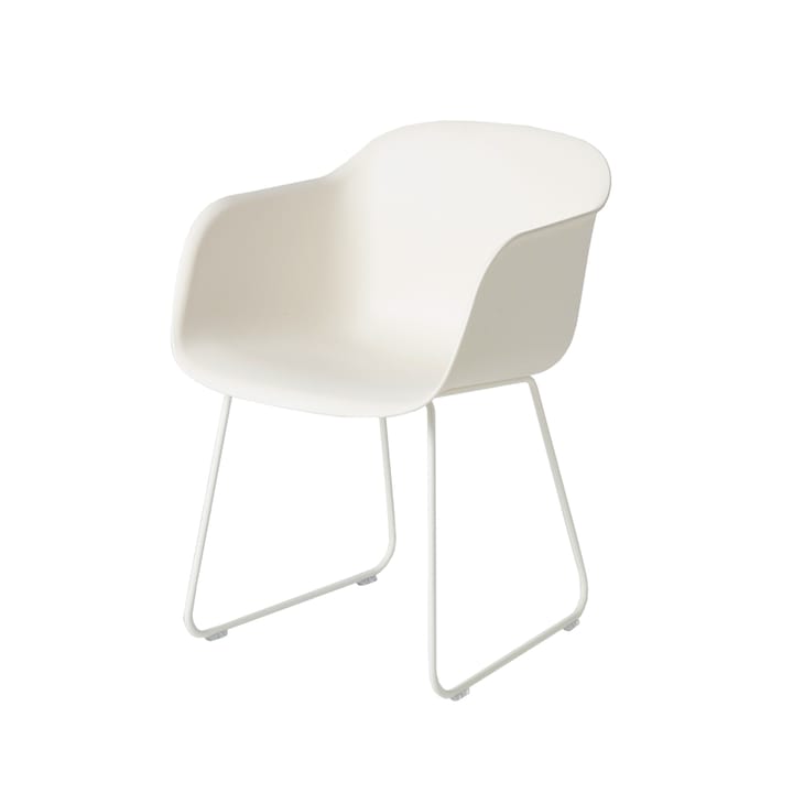 Fiber karmstol sled base - natural white, vita medar - Muuto