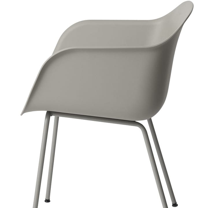 Fiber Karmstol tube base, Refine leather cognac-Black Muuto