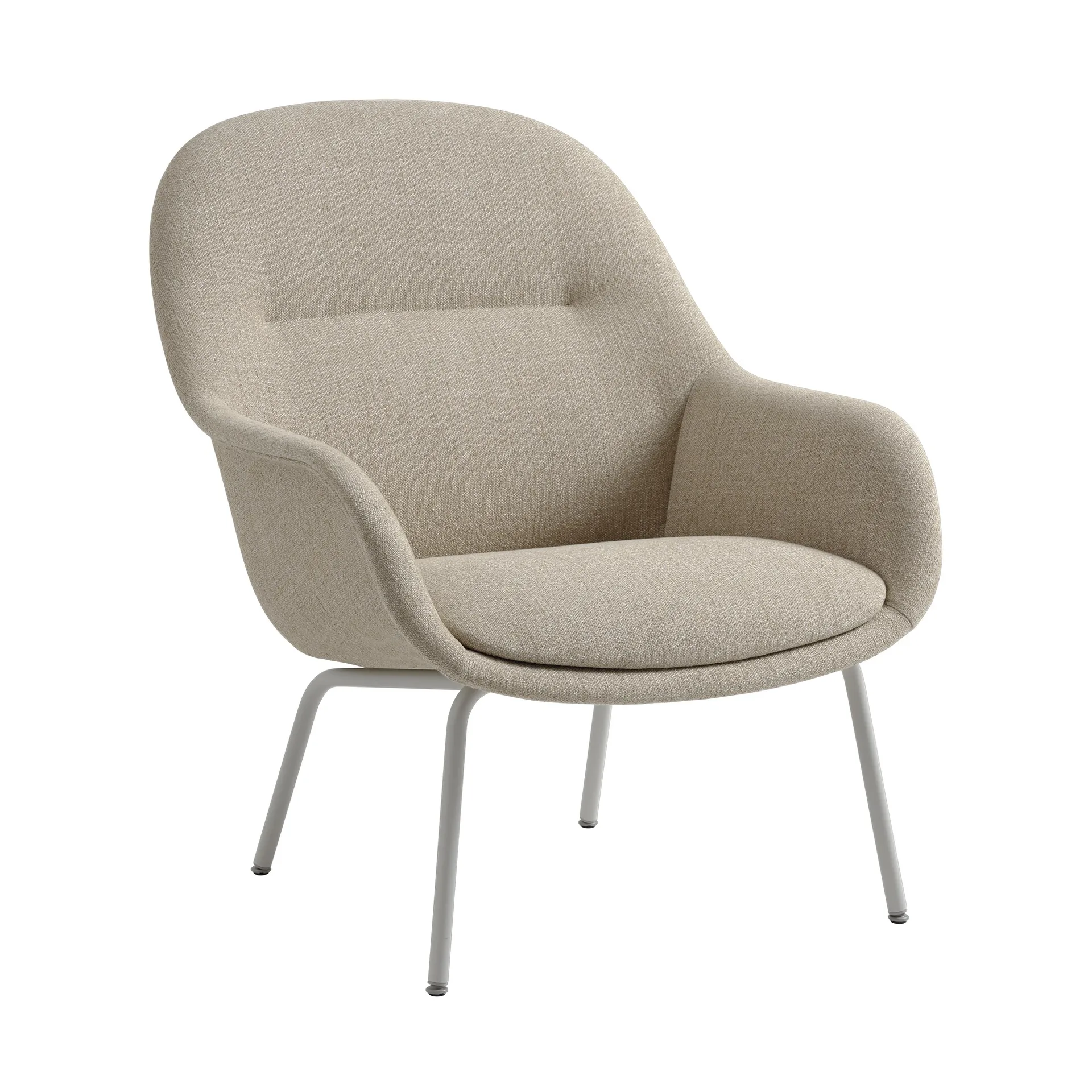 Fiber Lounge fåtölj med stålben, Ecriture 240-grey Muuto