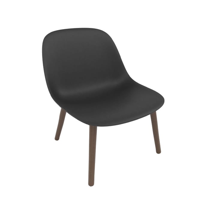 Fiber loungestol wood base - black, mörkbrunbetsade ben - Muuto
