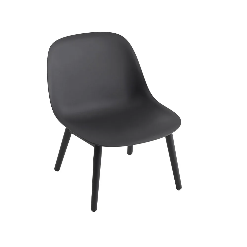 Fiber loungestol wood base, black, svarta ben Muuto