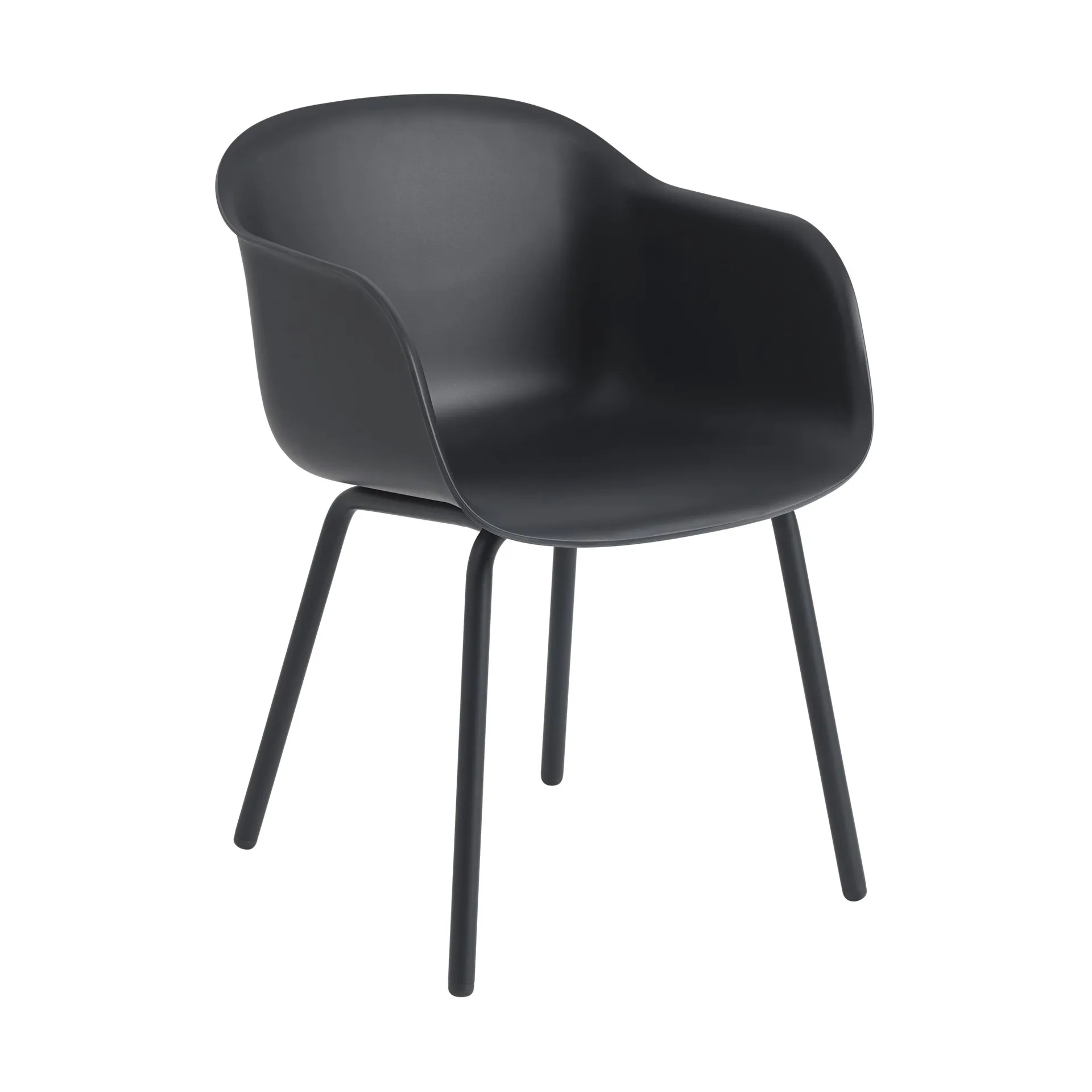 Fiber Outdoor Armchair med stålben, Anthracite black (plastic) Muuto