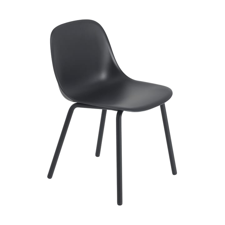 Fiber Outdoor side chair stol med stålben - Anthracite black - Muuto