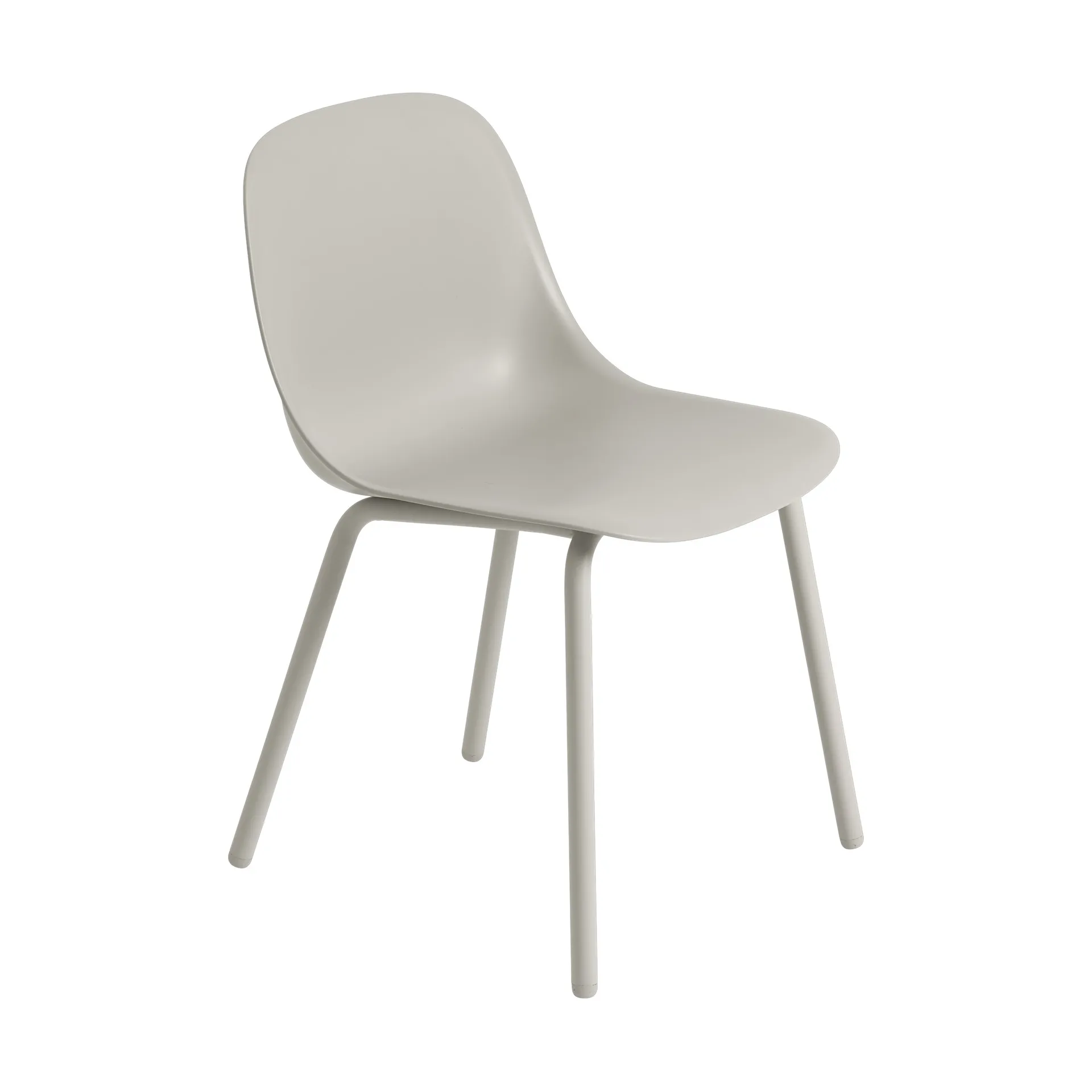 Fiber Outdoor side chair stol med stålben, Grey Muuto