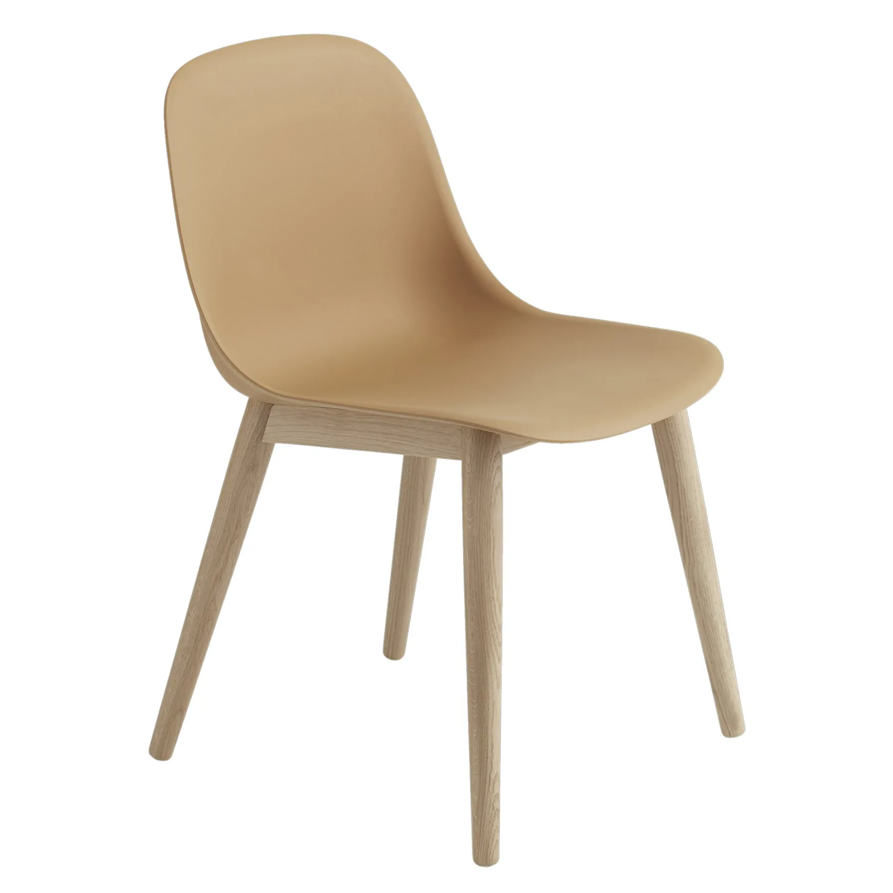 Fiber Side Chair med träben, Ochre-Oak Muuto