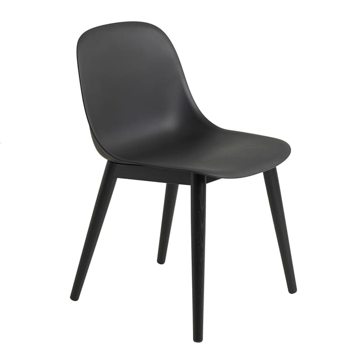 Fiber side chair med träben - svart - Muuto