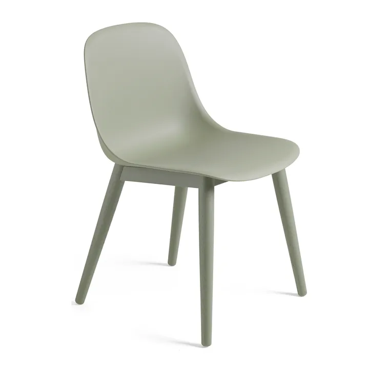 Fiber Side Chair stol med träben - Dusty green (plastic) - Muuto