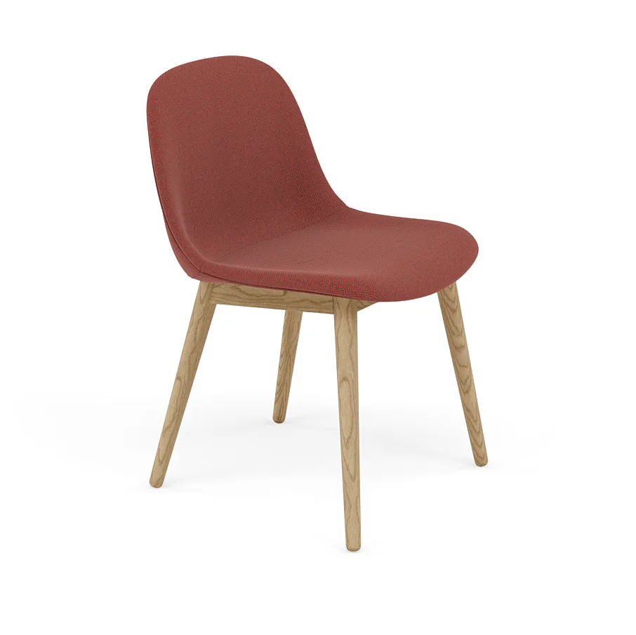 Fiber Side Chair stol med träben, Re-wool 558-oak Muuto