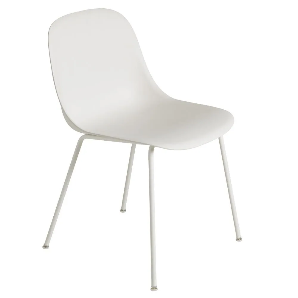 Fiber sidostol tub bas, Natural white (plastic) Muuto