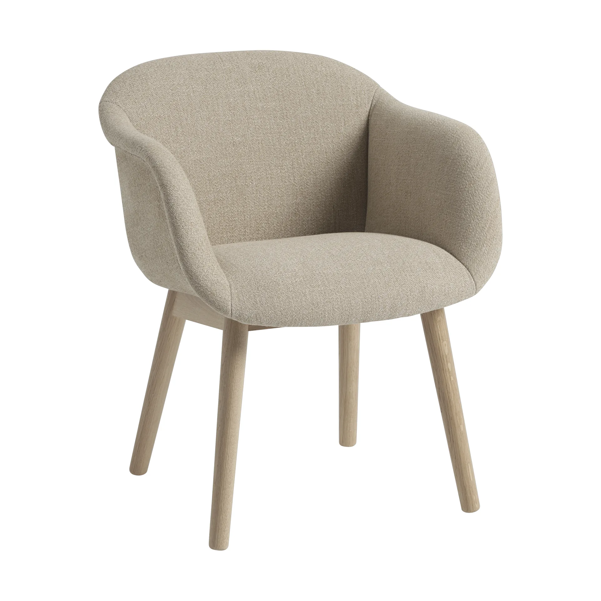 Fiber Soft Armchair med träben, Ecriture 240/Oak Muuto