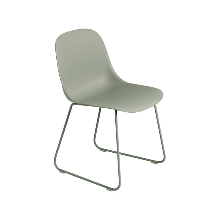 Fiber stol stålmedar plastsits - Dusty green-Green - Muuto