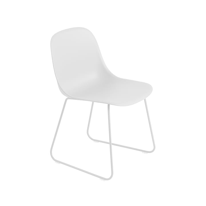 Fiber stol stålmedar plastsits - Natural white-White - Muuto