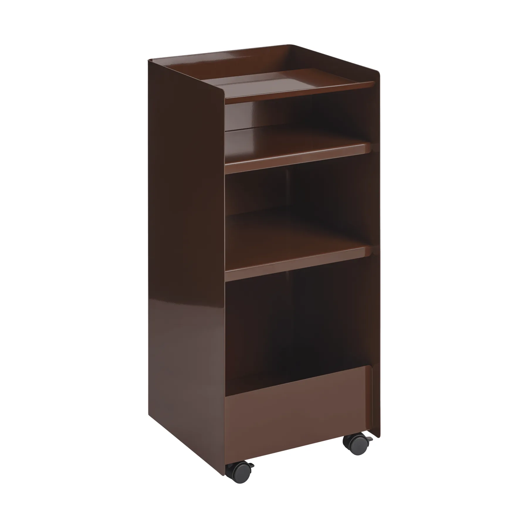 Folded Trolley rullvagn öppen, Dark red, 37,4x38,7x37,2 cm Muuto