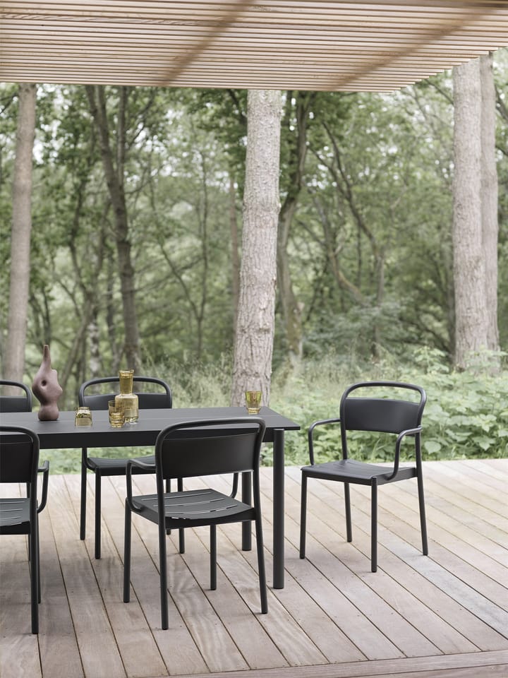 Linear steel armchair karmstol, Black Muuto