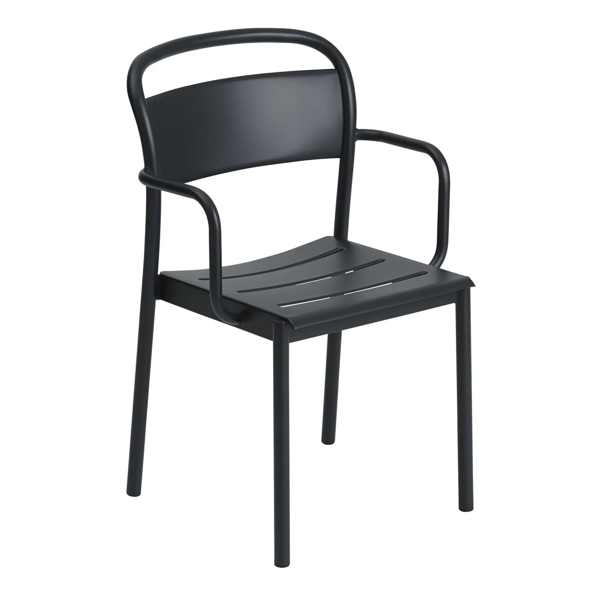 Linear steel armchair karmstol, Black Muuto