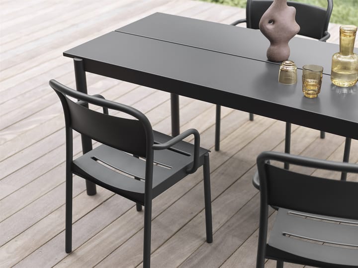 Linear steel armchair karmstol, Black Muuto