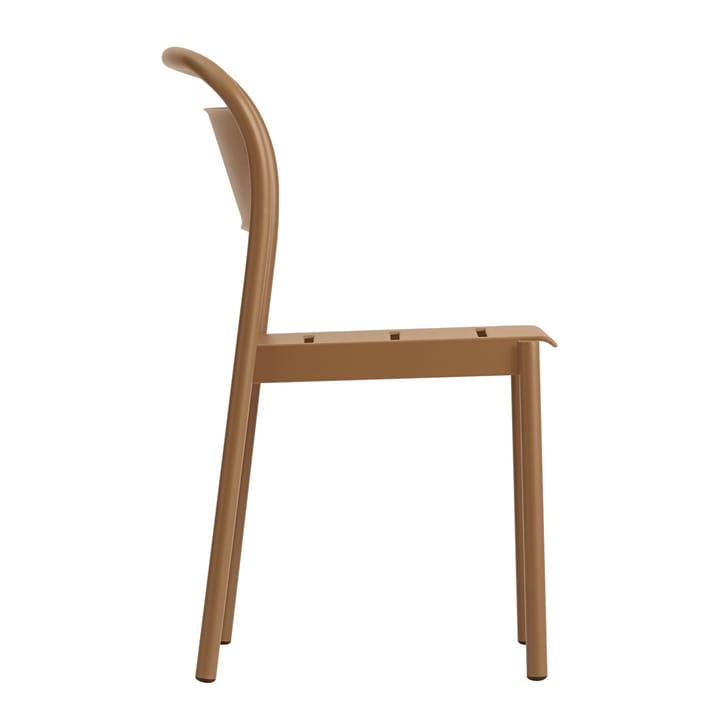 Linear steel armchair karmstol, Burnt orange Muuto