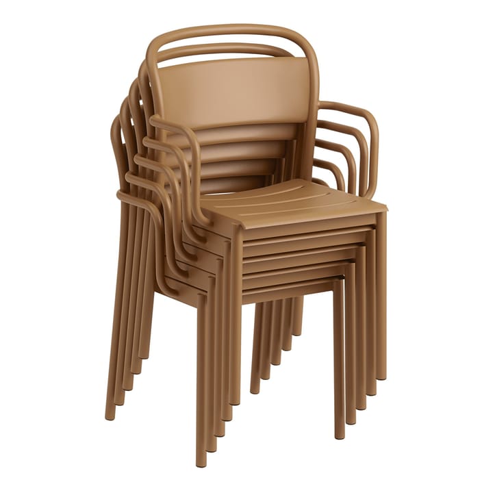 Linear steel armchair karmstol, Burnt orange Muuto