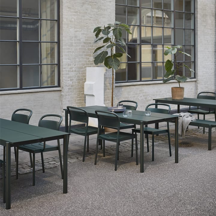 Linear steel armchair karmstol, Dark green Muuto