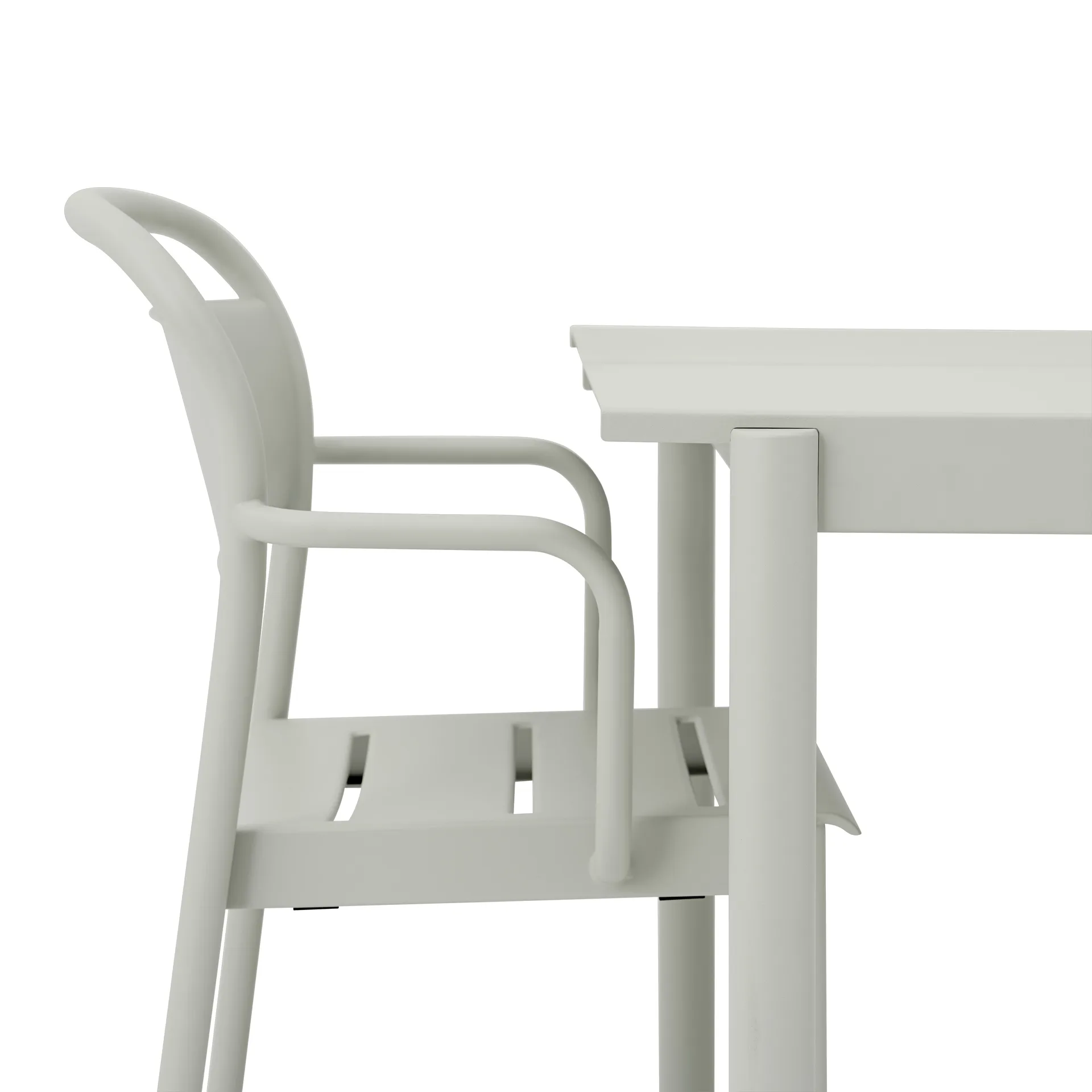 Linear steel armchair karmstol, Grey (RAL 7044) Muuto