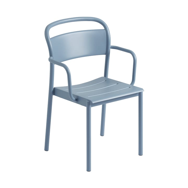 Linear steel armchair karmstol - Pale blue - Muuto