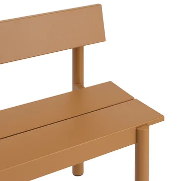 Linear Steel bänk med ryggstöd - Burnt orange, 110x34 cm - Muuto