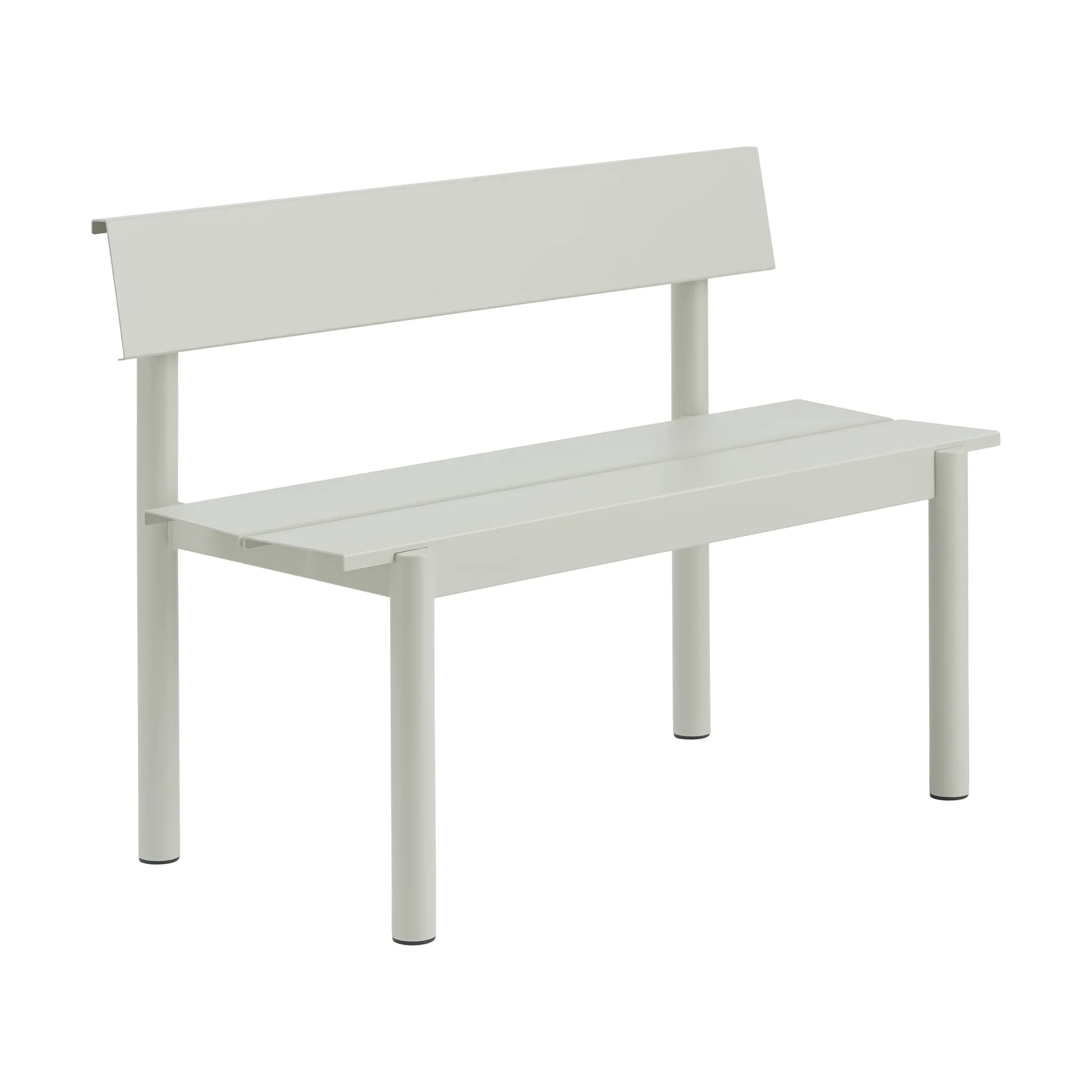 Linear Steel bänk med ryggstöd, Grey, 110x34 cm Muuto