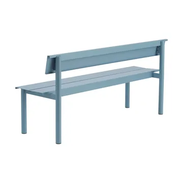 Linear Steel bänk med ryggstöd - Pale blue, 170x34 cm - Muuto