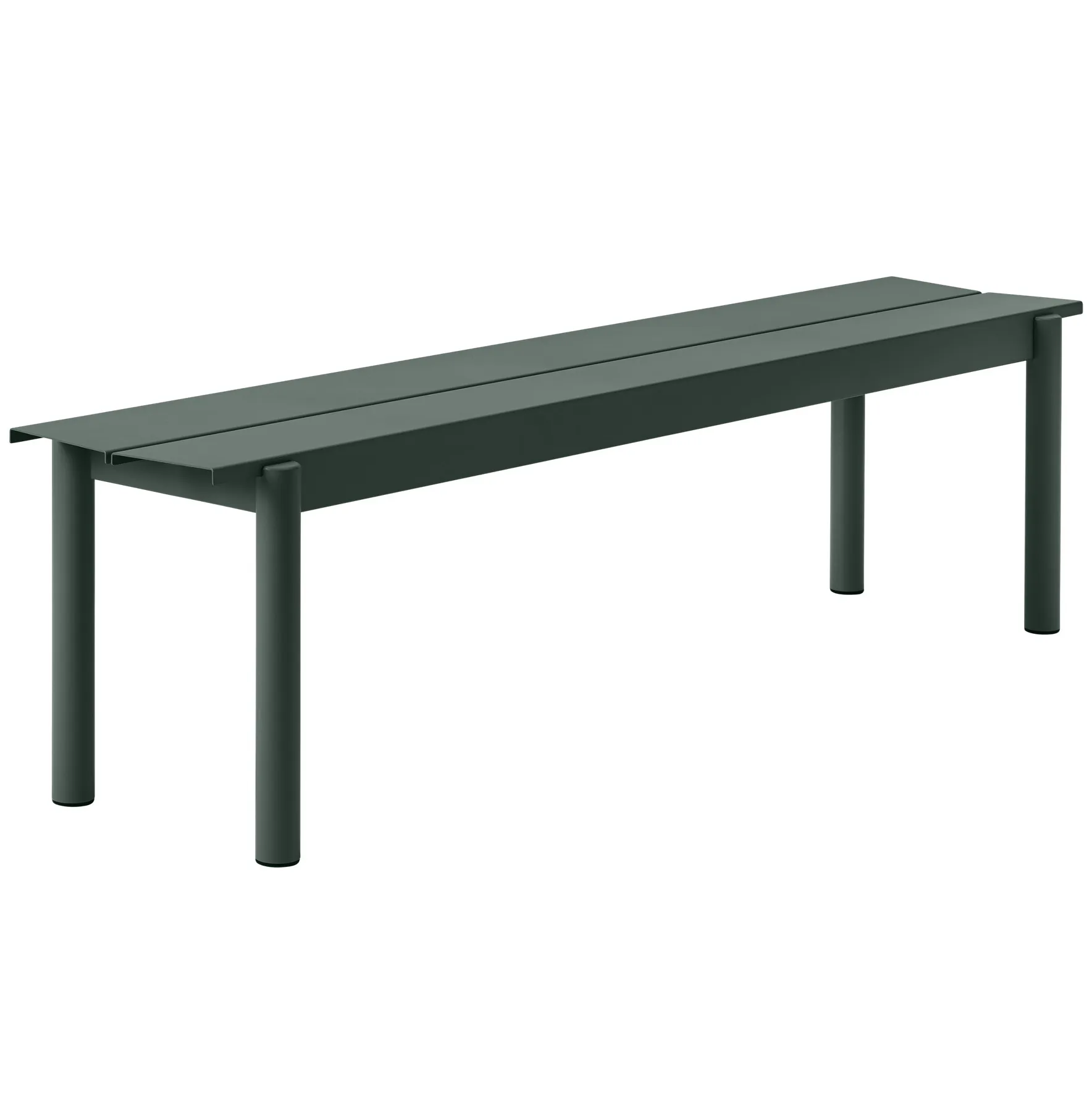 Linear steel bench bänk 170x34 cm, Dark green Muuto