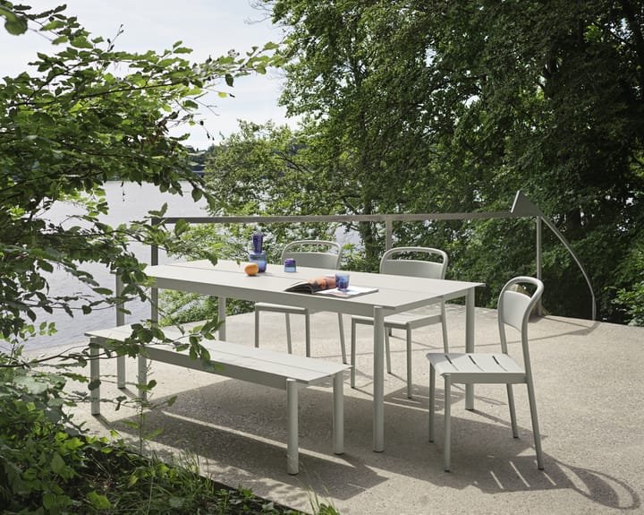 Linear steel bench bänk 170x34 cm, Grey (RAL 7044) Muuto