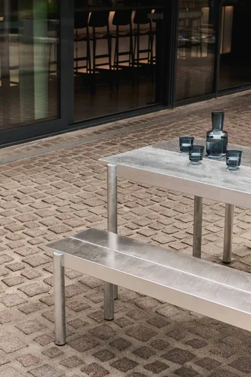 Linear steel bench bänk 170x34 cm - Warm galvanized steel - Muuto