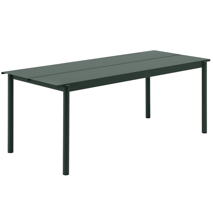 Linear steel table bord 200x75 cm - Dark green - Muuto