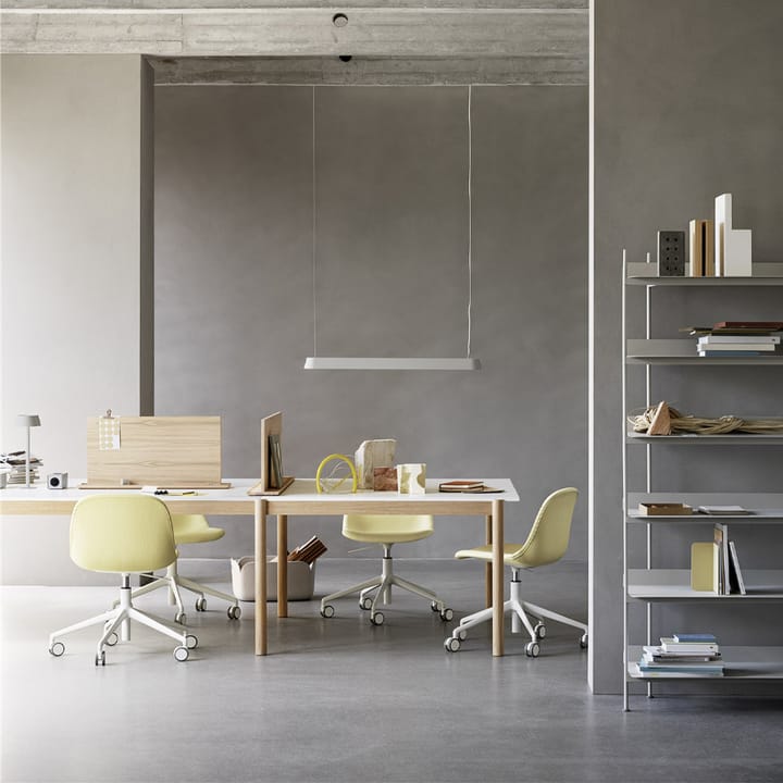 Linear System End Module bord, White laminate-Oak 240x142 cm Muuto