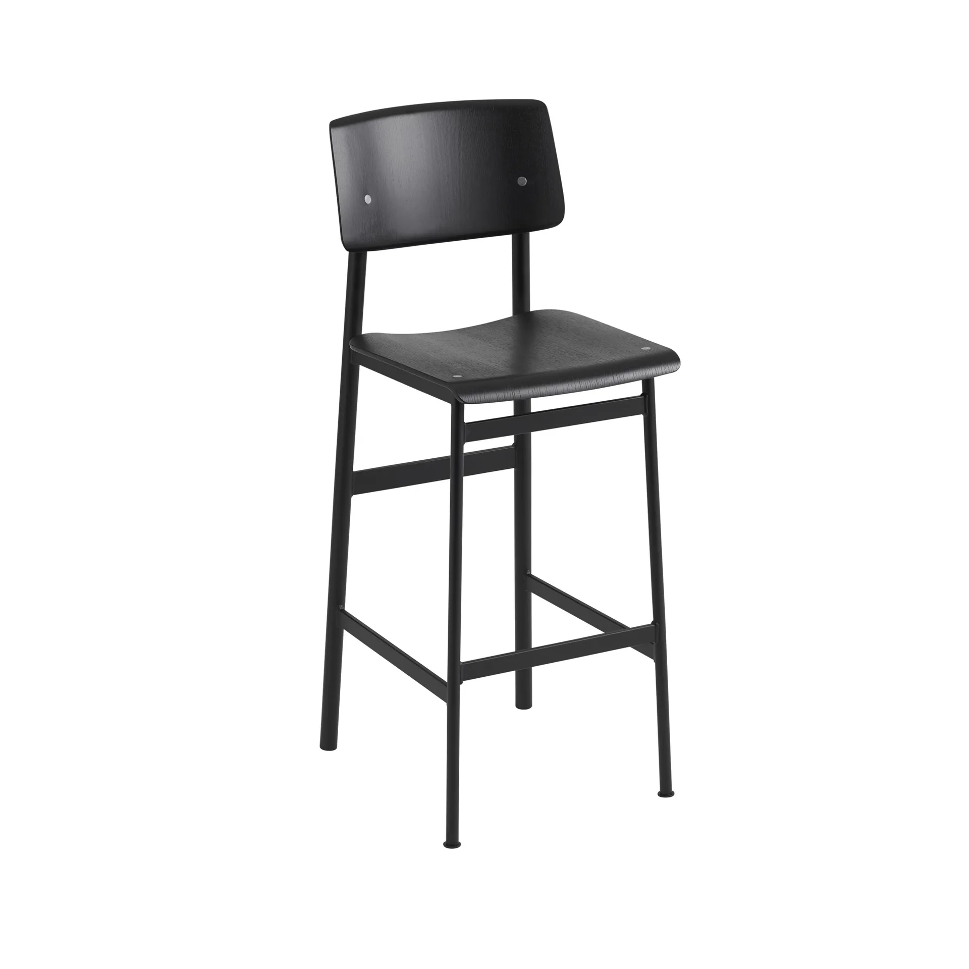 Loft barstol, black, hög, svart stålstativ Muuto