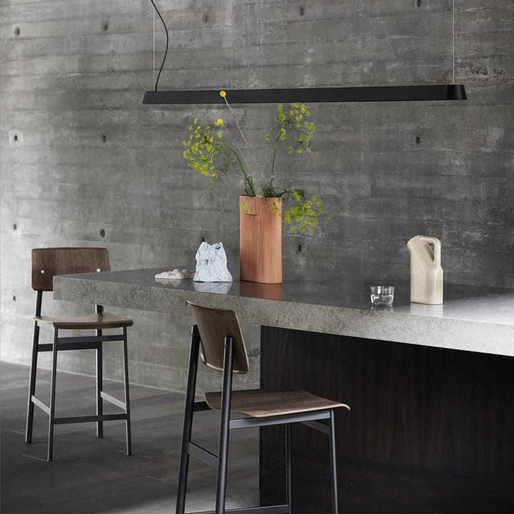 Loft barstol, Oak-hög-dusty green stålstativ Muuto