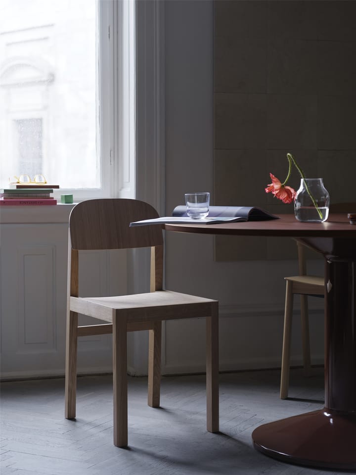 Midst pelarbord Ø120 cm, Dark Red Linoleum-Dark Red Muuto